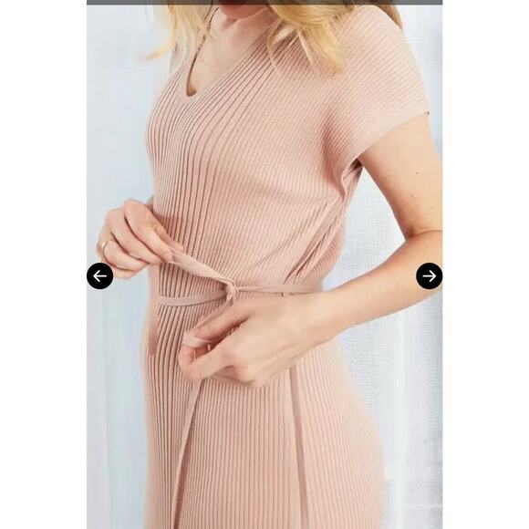 Oyun Studio Ribbed Knit Column Dress Size XS/S Pima Cotton Baby Alpaca Peru - Picture 3 of 16